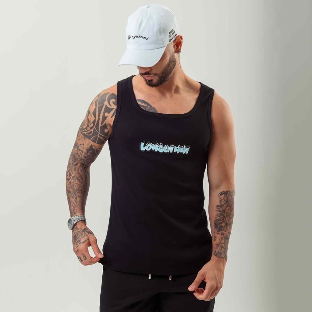 Regata Longuinni Heza Preto com Azul