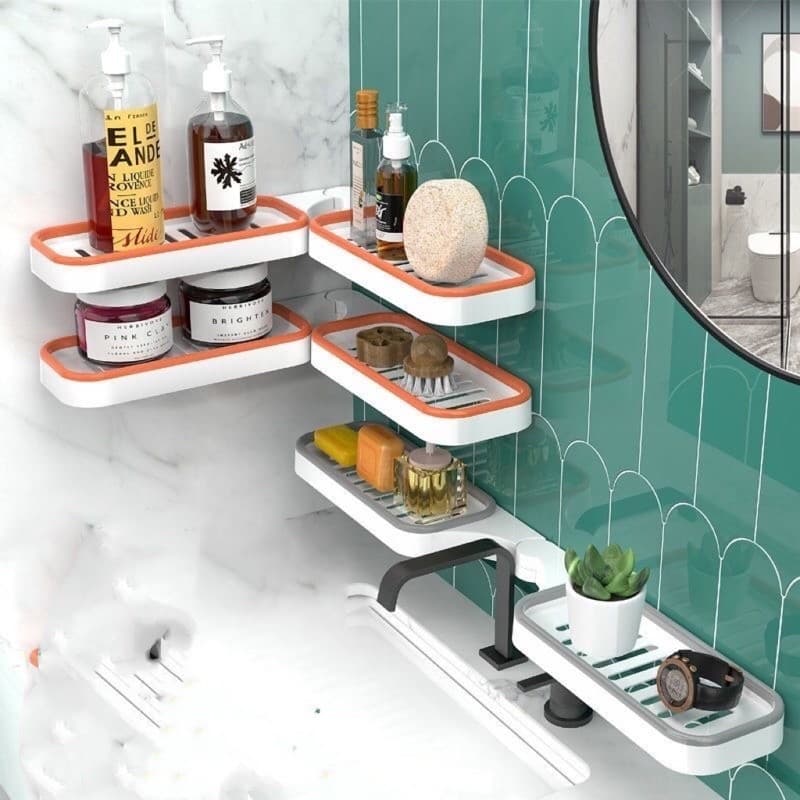 Suporte para Shampoo Prateleira Banheiro Adesivo Sabonete Banho Cozinha Organizador Box Canto Rack