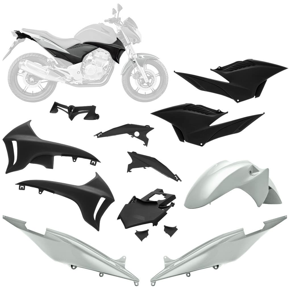 Kit Carenagem Plástica Completa 7 Peças Pro Tork Moto Honda Cb 300r 2010 2011 2012