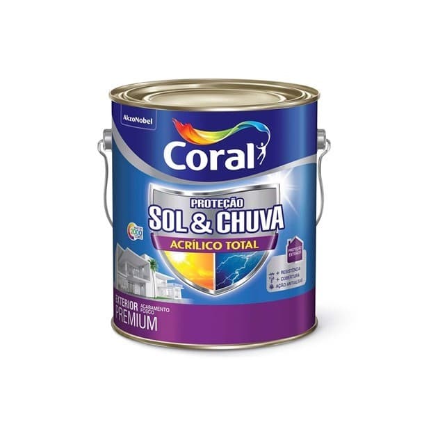 Tinta Sol & Chuva Acrílico Premium Fosco Branco Coral 3,6l