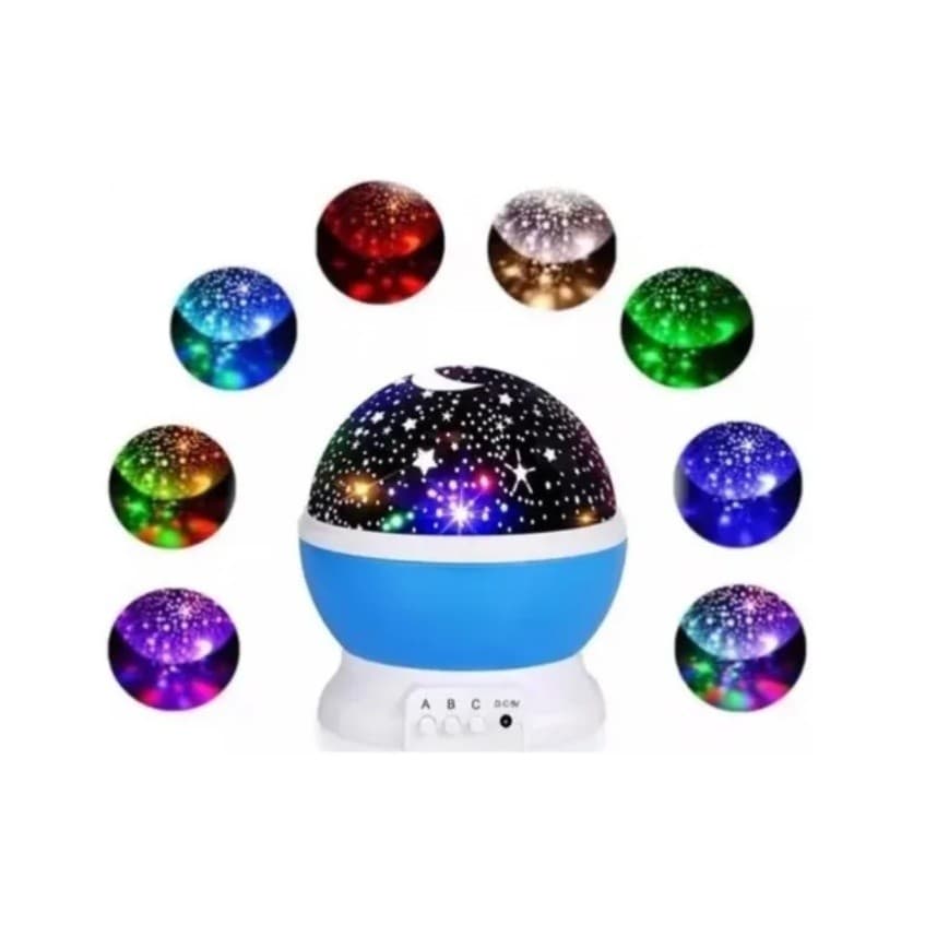 Luminária Abajur Infantil Luz De Estrela Giratório Projetor Star Master
