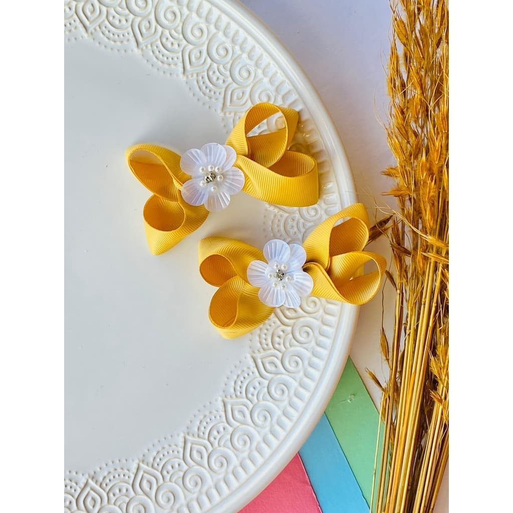 Duplinha de laço dourada / Laço dourado  /Laço duplo/ Dupla de laço/ Parzinho de Laços /Lacinhos infantil