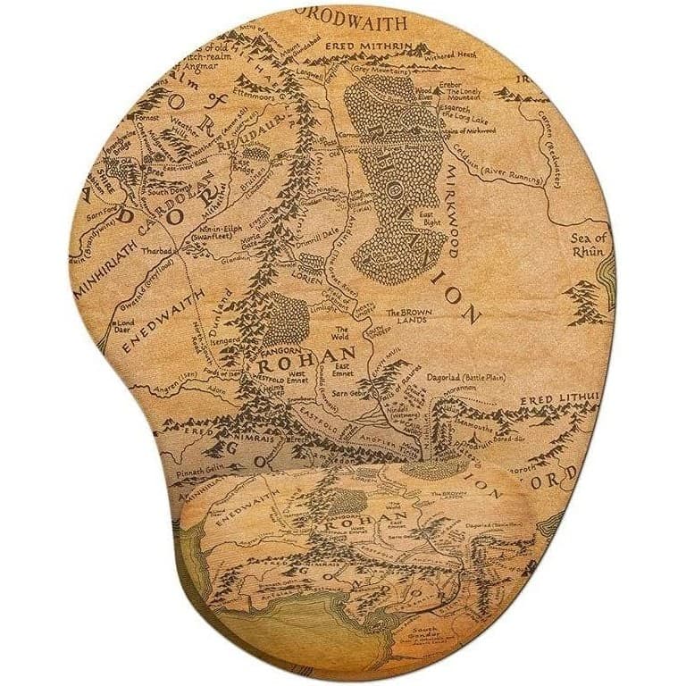 Mousepad Ergonômico Senhor dos Anéis Mapa da Terra Média