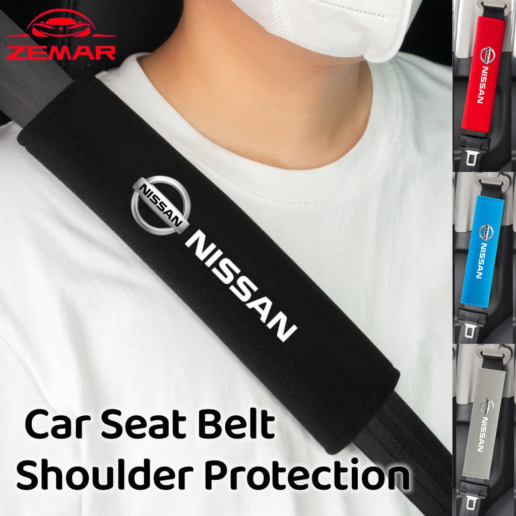 2Pcs Nissan Universal Car Seat Cinto De Segurança Cobre Carro Protetores De Ombro Acessórios Interiores Para Versa Kicks Tiida March Sentra Livina gtr