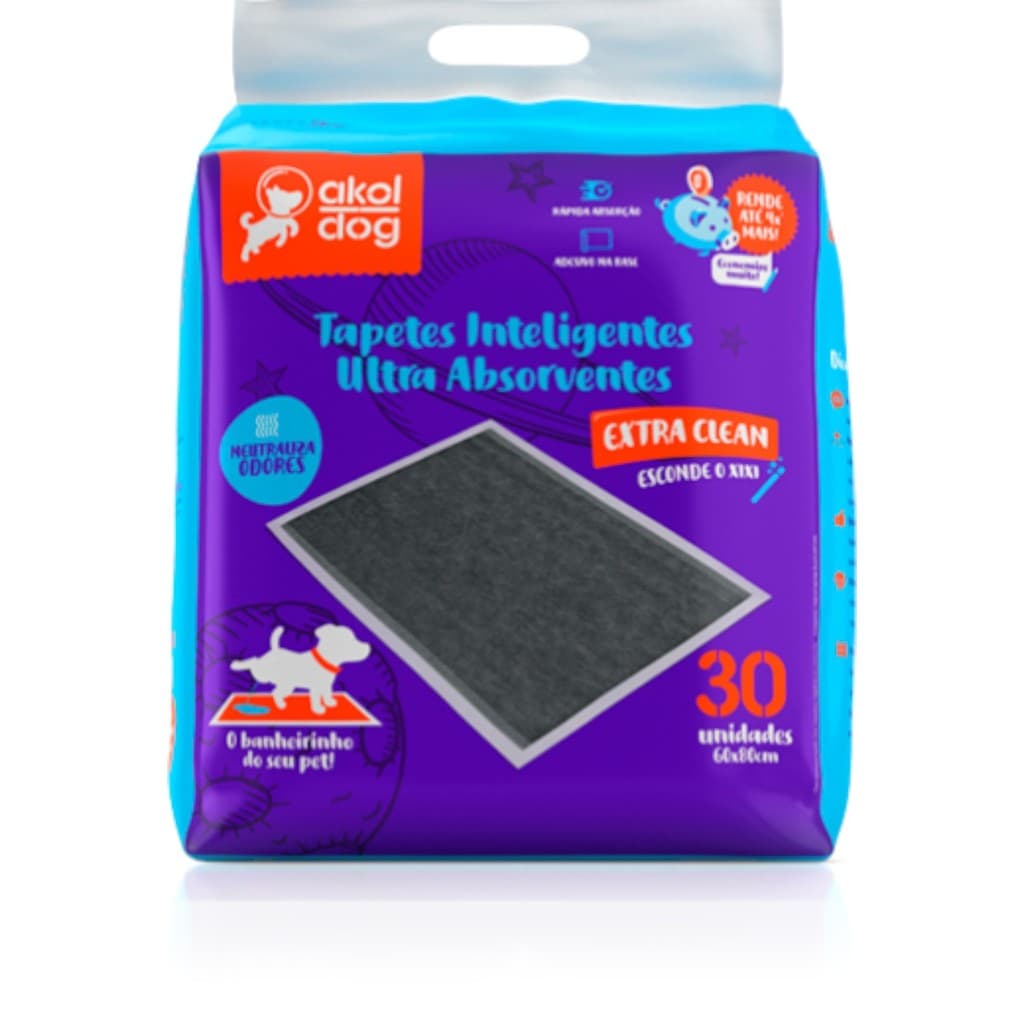 Tapete Higiênico Akol Dog Carvao 60x80 C/30un