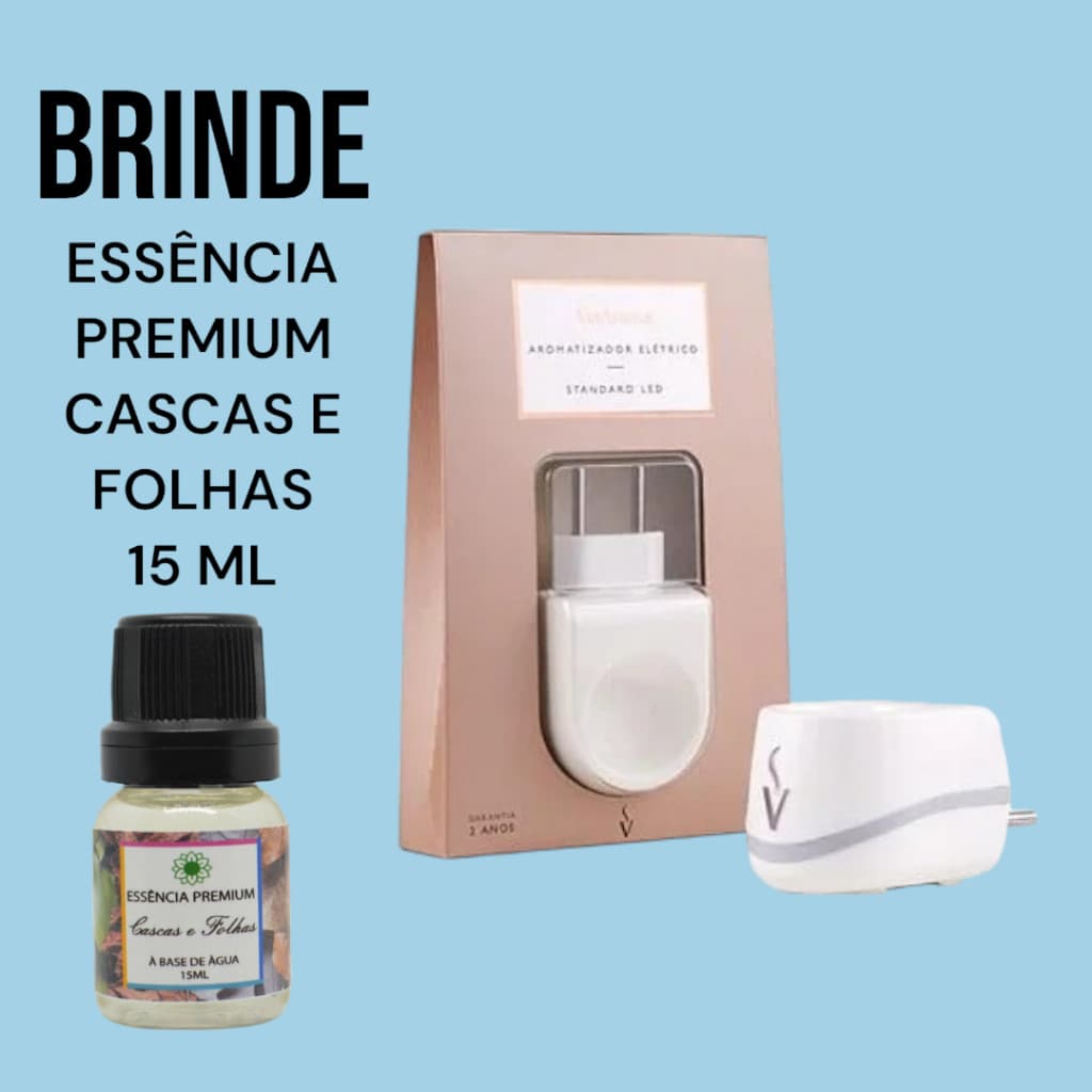 Difusor Aromatizador Elétrico Standard Bivolt Via Aroma e Essência Cascas e Folhas 15 ml