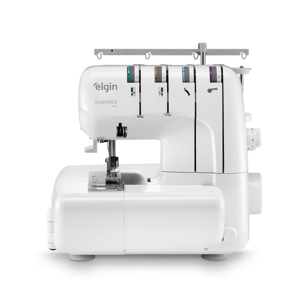 Máquina De Costura Elgin Overlock 2000 Portátil Branca 220v