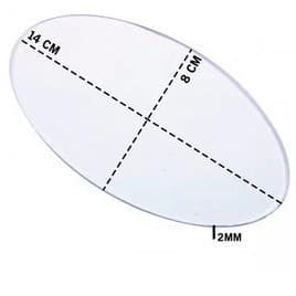 Base acrilica 14X8 Oval - Artesanatos/Biscuit/Topo de Bolo 33 Unidades MR