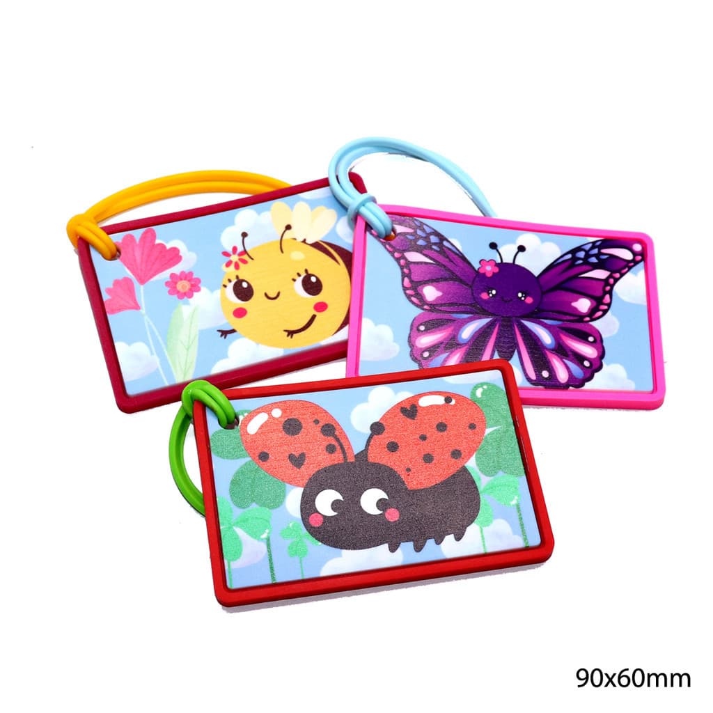 Tag de Identificação de Mala e Mochila - Modelo Joaninha, Borboleta e Abelha