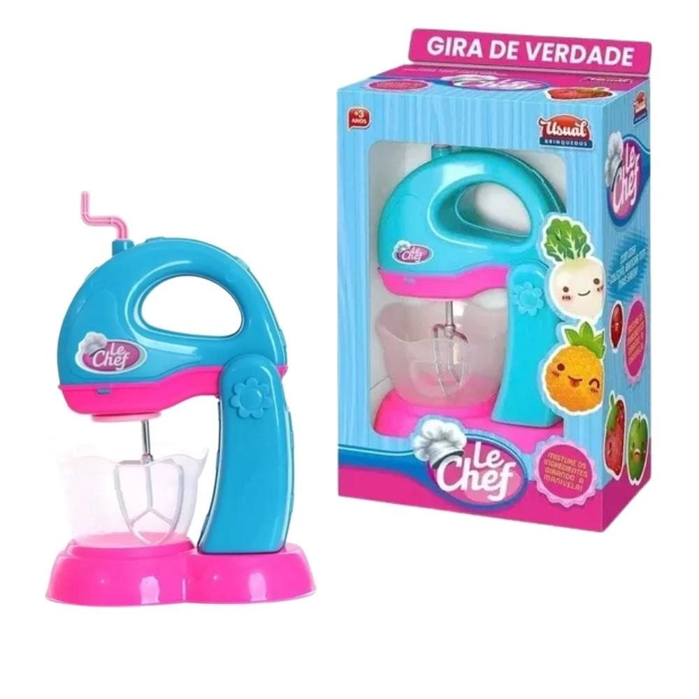 Batedeira Mini  Infantil Usual Brinquedos Com Tigela menina
