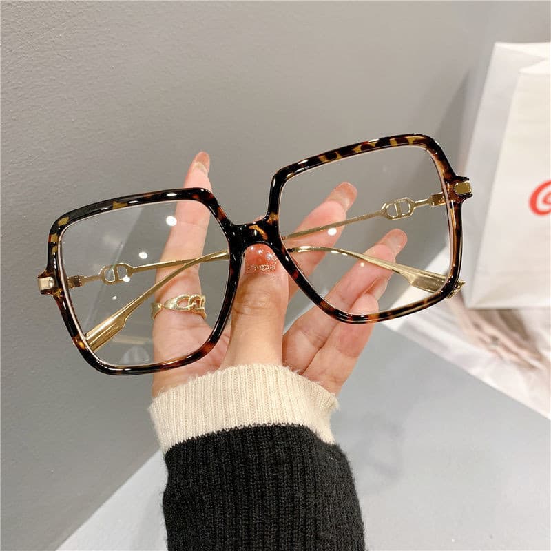 Óculos De Moda Quadrados Retro Femininos Anti-Azul Light Bloking Metal Frame Glasses Tendência Óptica Para Computador