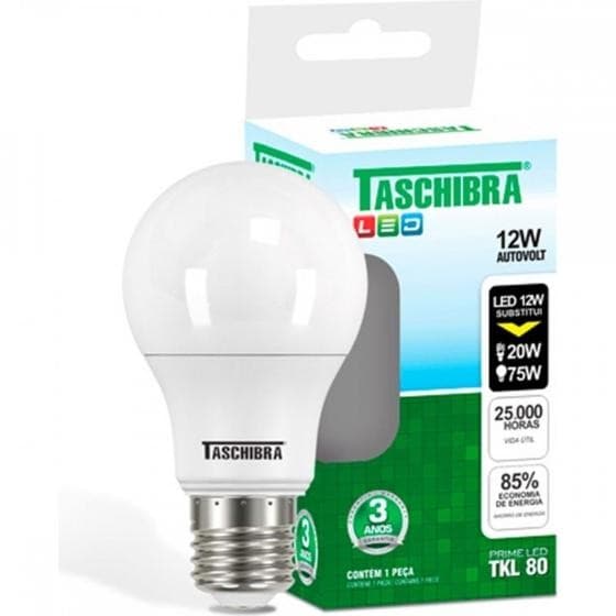 Lampada Led Bulbo Taschibra 12W 6500K