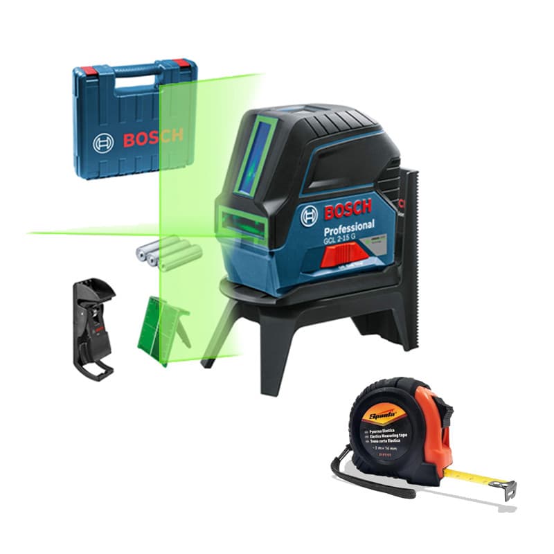 Nivel A Laser Profissional com linhas Verdes Bosch modelo Gcl215g 15m E Acessórios