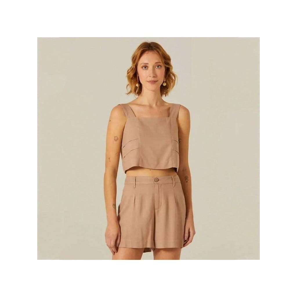 Blusa Cropped Decote Reto - MALWEE