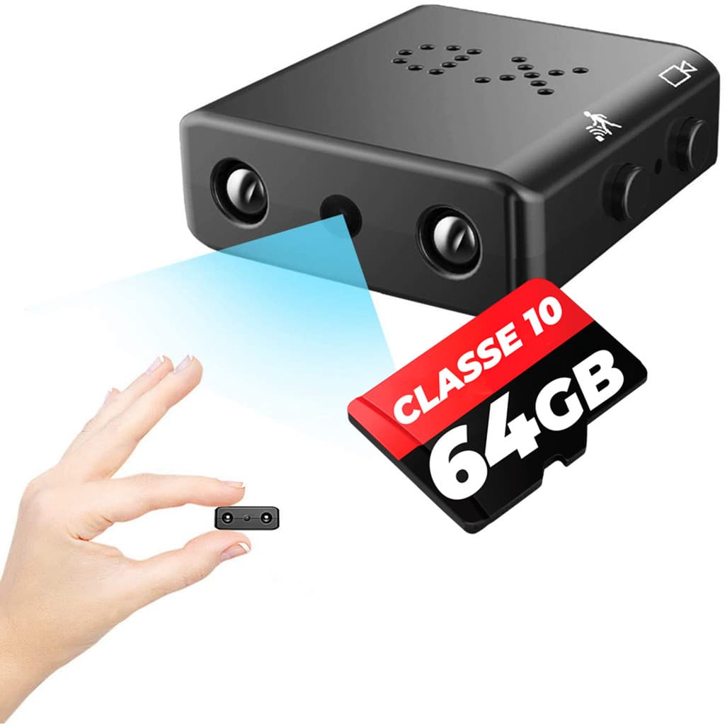 Mini Câmera Escondida XD-1 C/ Bateria + Memória 64GB Segurança Pequena Discreta Grava Audio e Video