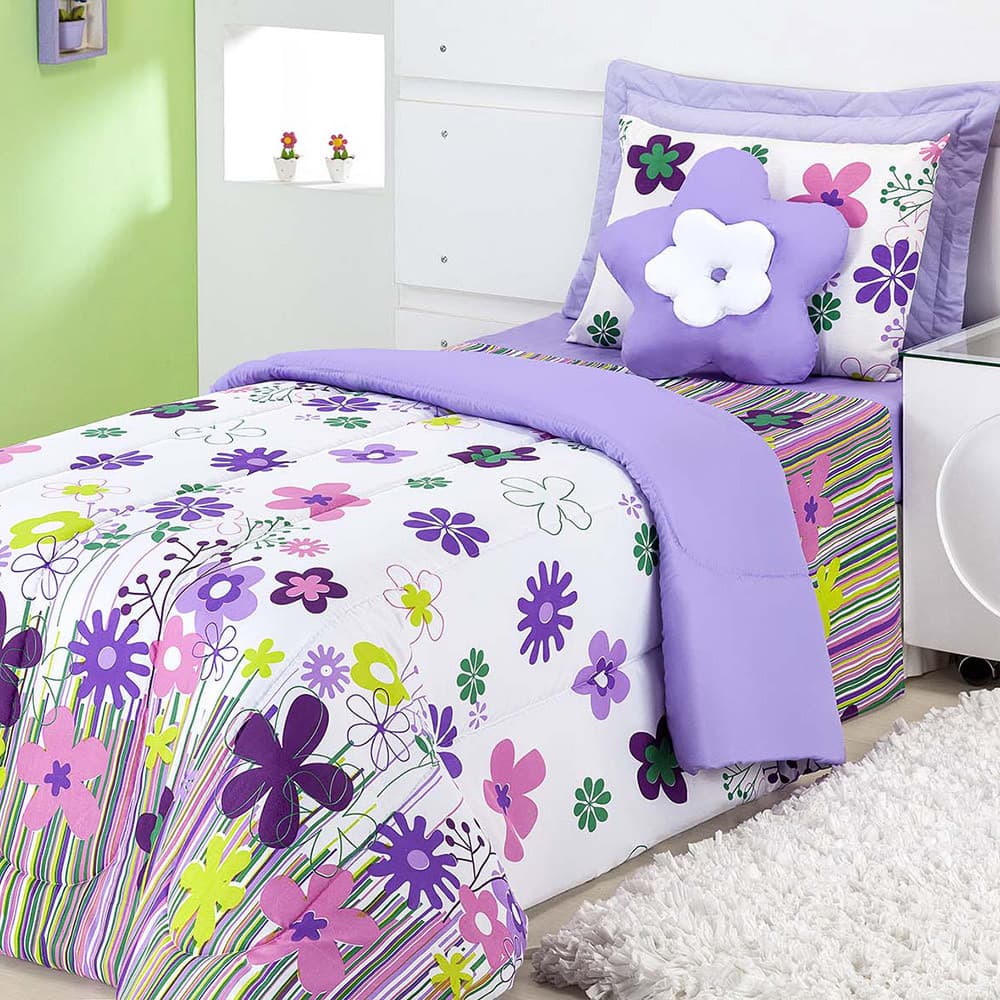 Edredom Solteiro Infantil Kids Dupla Face 01 Peça Várias Estampas
