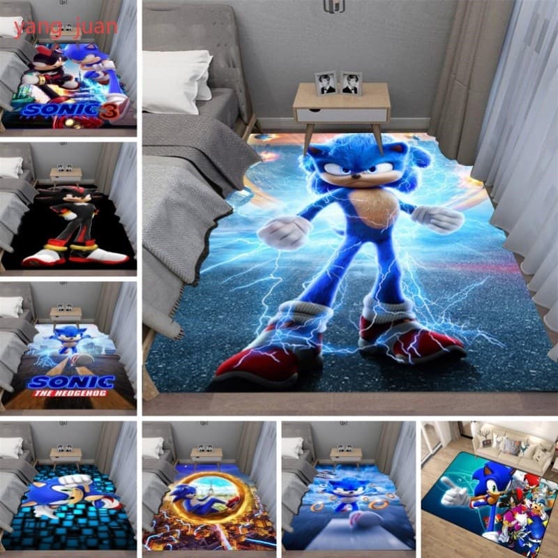 Sonic the Hedgehog Cartoon Tapete Sala De Estar Sofá Jogo Quarto Cabeceira Personalizável