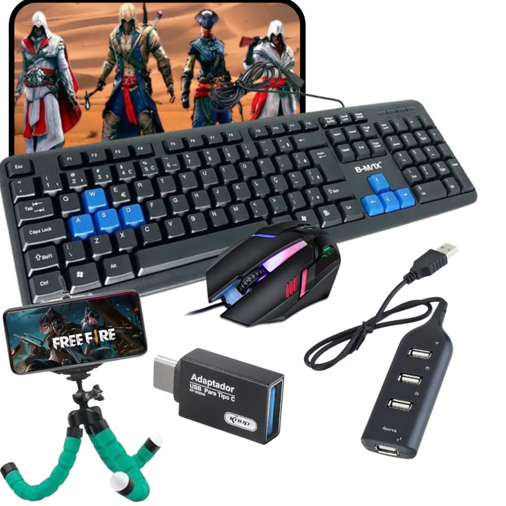 Kit  Mobilador Teclado Teclas Destacadas Mouse Led