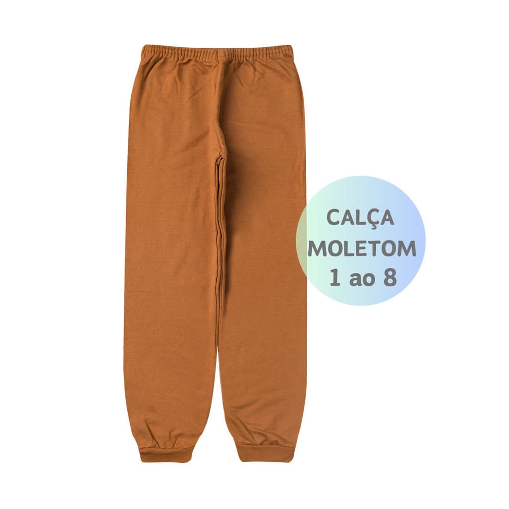 Calça Moletom Infantil 1 ao 8 Menino Menina Calça Juvenil Inverno Peluciada