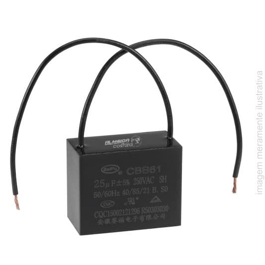 CAPACITOR QUADRADO DO MOTOR DE MÁQUINA DE COSTURA 25UF 450V 50/60HZ 5/100 CBB6