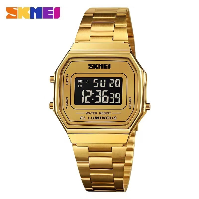 SKMEI 1647 relógio digital de luxo masculino relógio impermeável de aço inoxidável masculino