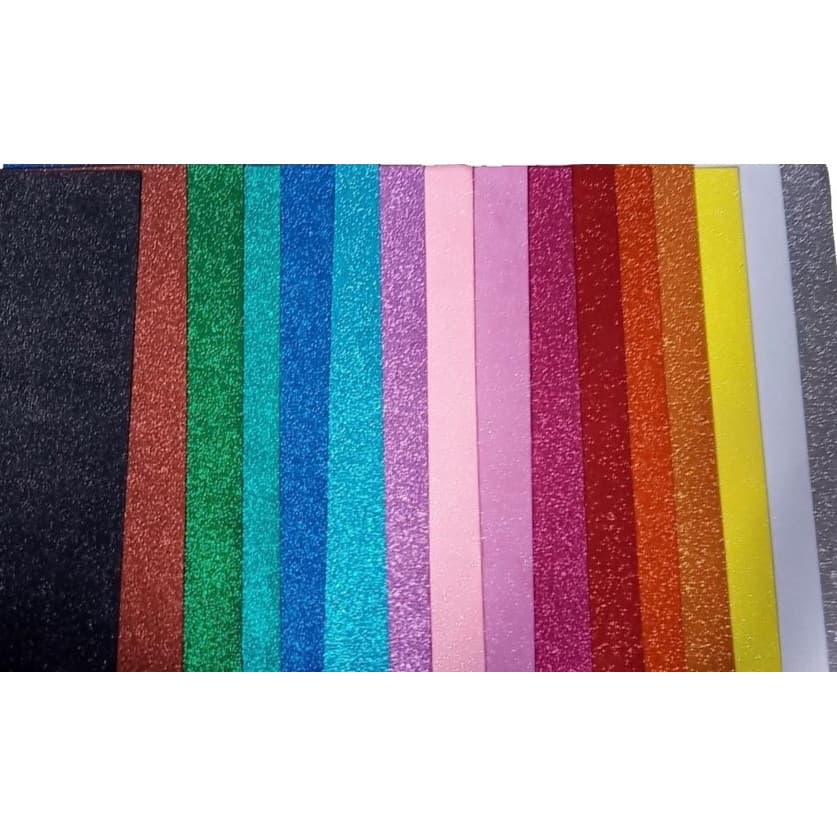 Placas De EVA com Glitter 40x48 - Kit com 10 Folhas (Coloridas)
