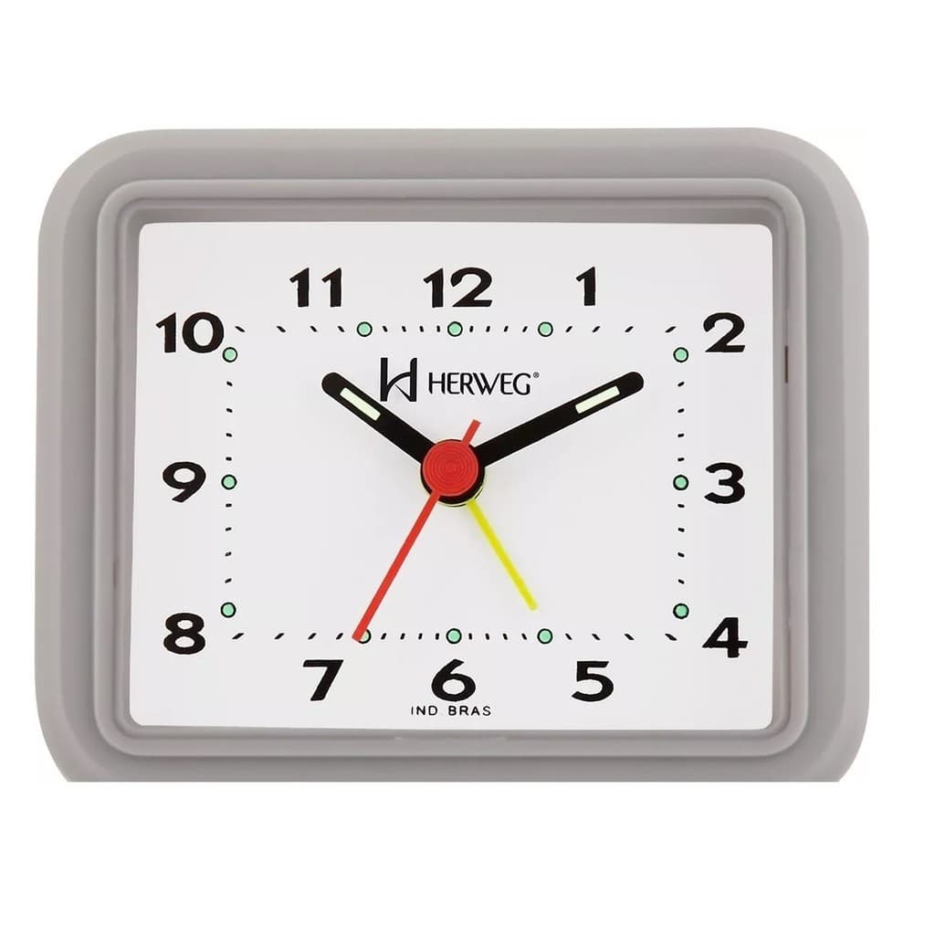 Relógio Despertador Quartz Clássico Herweg 2612 024 Cinza