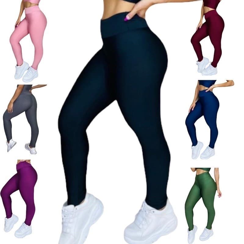 Calça legging  Leg Lisa Preta Suplex Dia a Dia Academia
