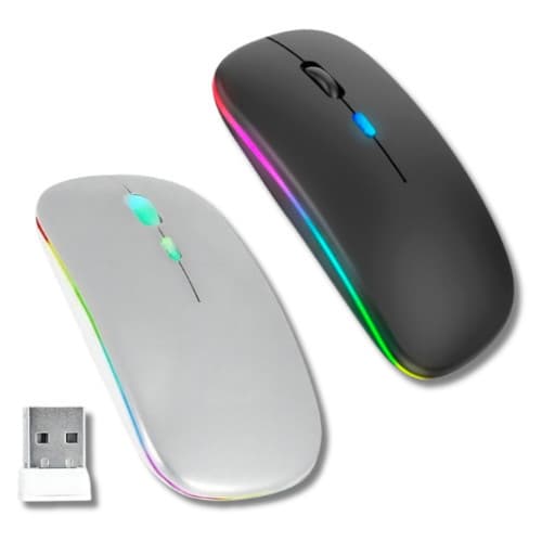 MOUSE WIFI BLUETOOTH COM LED RECARREGAVEL