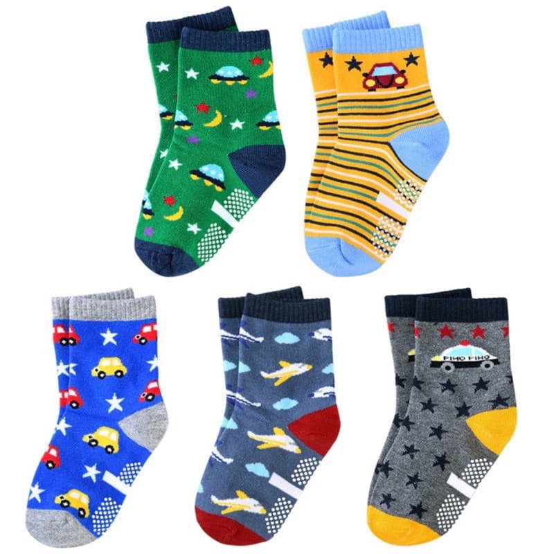 Kit3 pares de meias Masculino  e feminino para recém nascidos e bebê menino e menina , meias infantis com antiderrapante