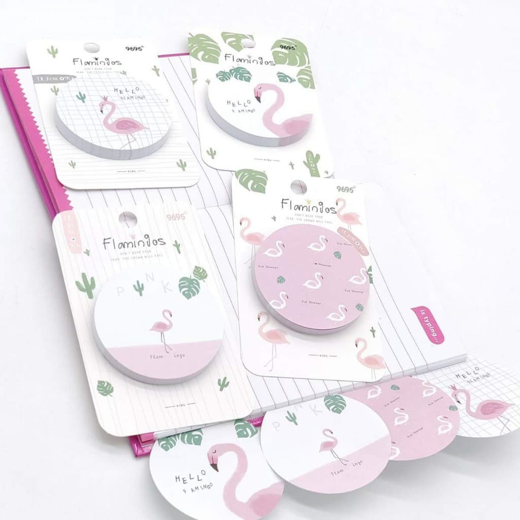 Bloco De Notas Autoadesivo Post-it Redondo Flamingos 75 Fls