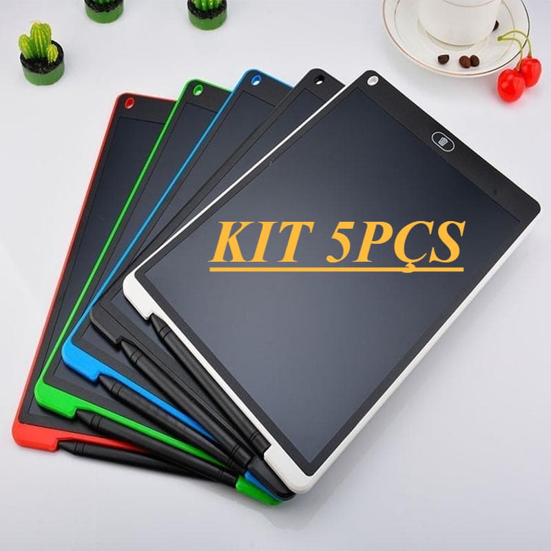 Kit 5pçs Lousa Mágica Tela Lcd Tablet Infantil De Escrever Desenhar 8.5/10/12 Polegadas Cor Sortidos