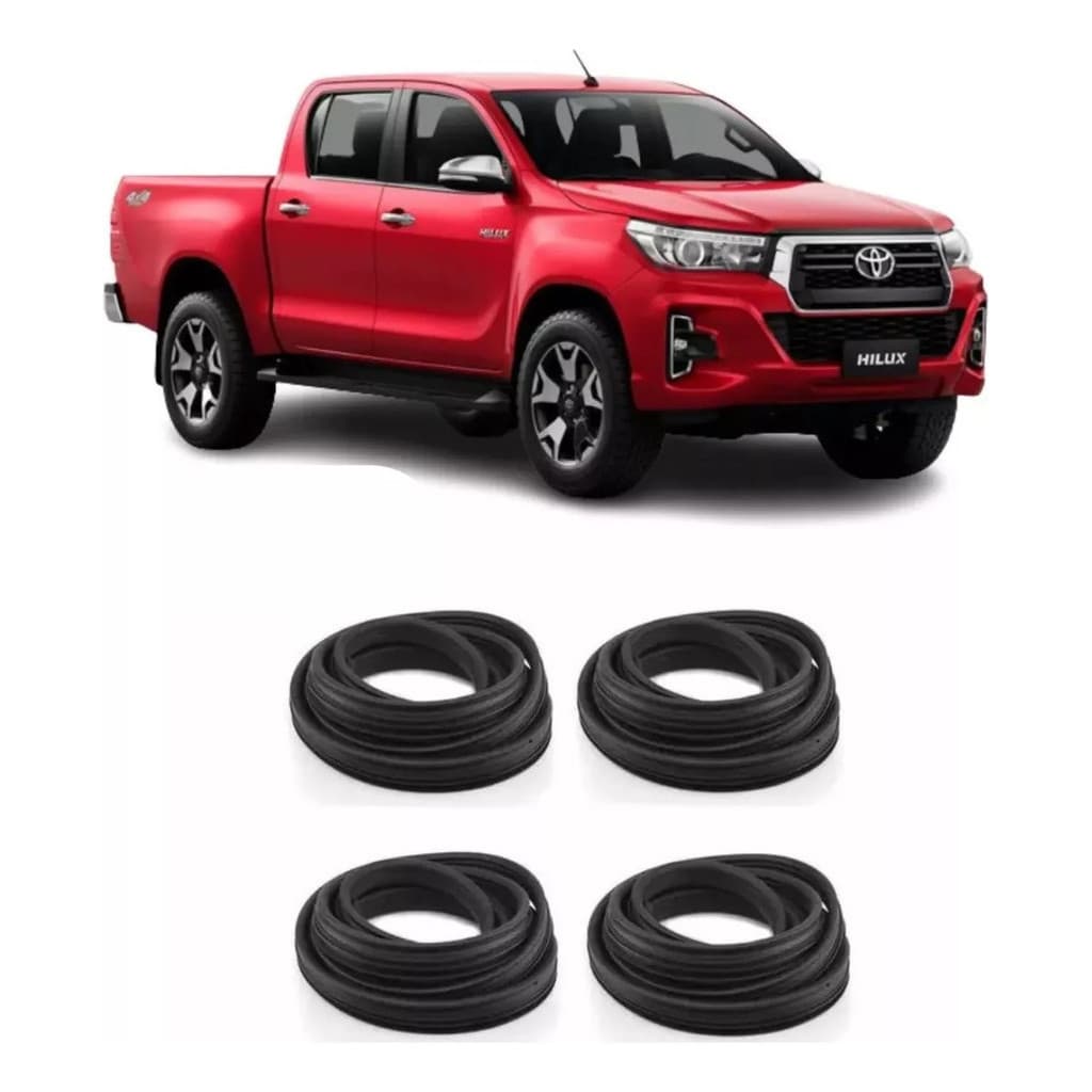 Kit Jogo 4 Borrachas Vedação Porta Hilux 2019