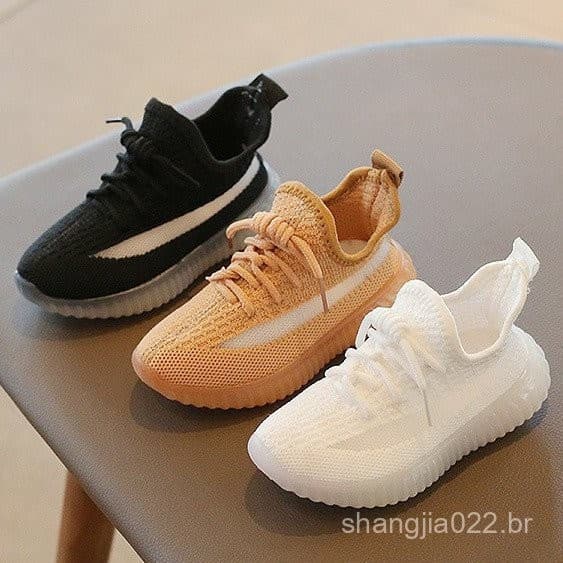 Calçados Infantis Meninas Meninos Sapatos Esportivos Malha Confortável Sola Macia Antiderrapante Branco RSCE V2EI