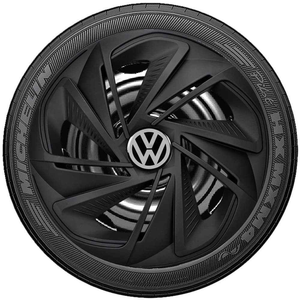 Promoção 4 Carlotas Esportivas aro 13/14 PRETO FOSCO Compatível com Gol Up! Voyage G2 G3 G4 G5 G6 G7 G8 G9