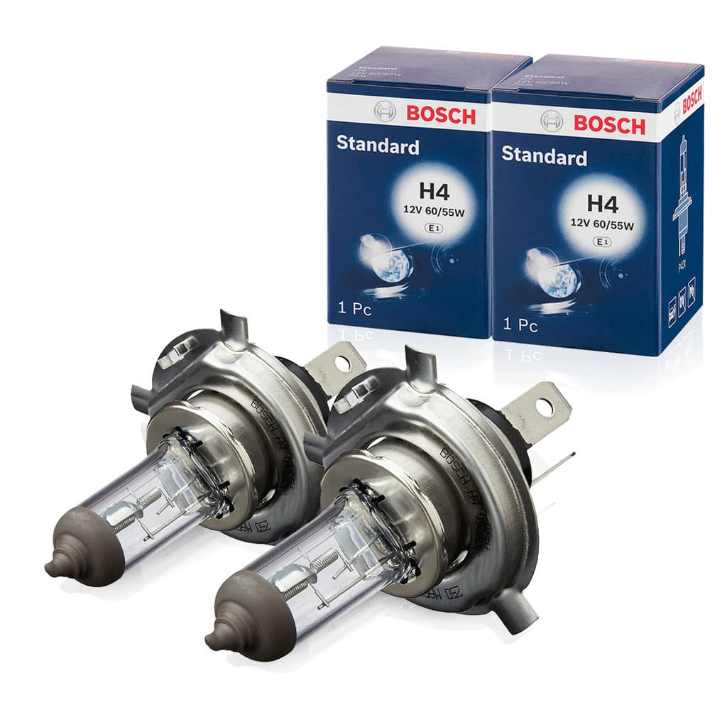 Par 2x Farol Para Carro H4 Standard 12V 60/55w ( P43t ) Halógena Lâmpada Luz Automotiva