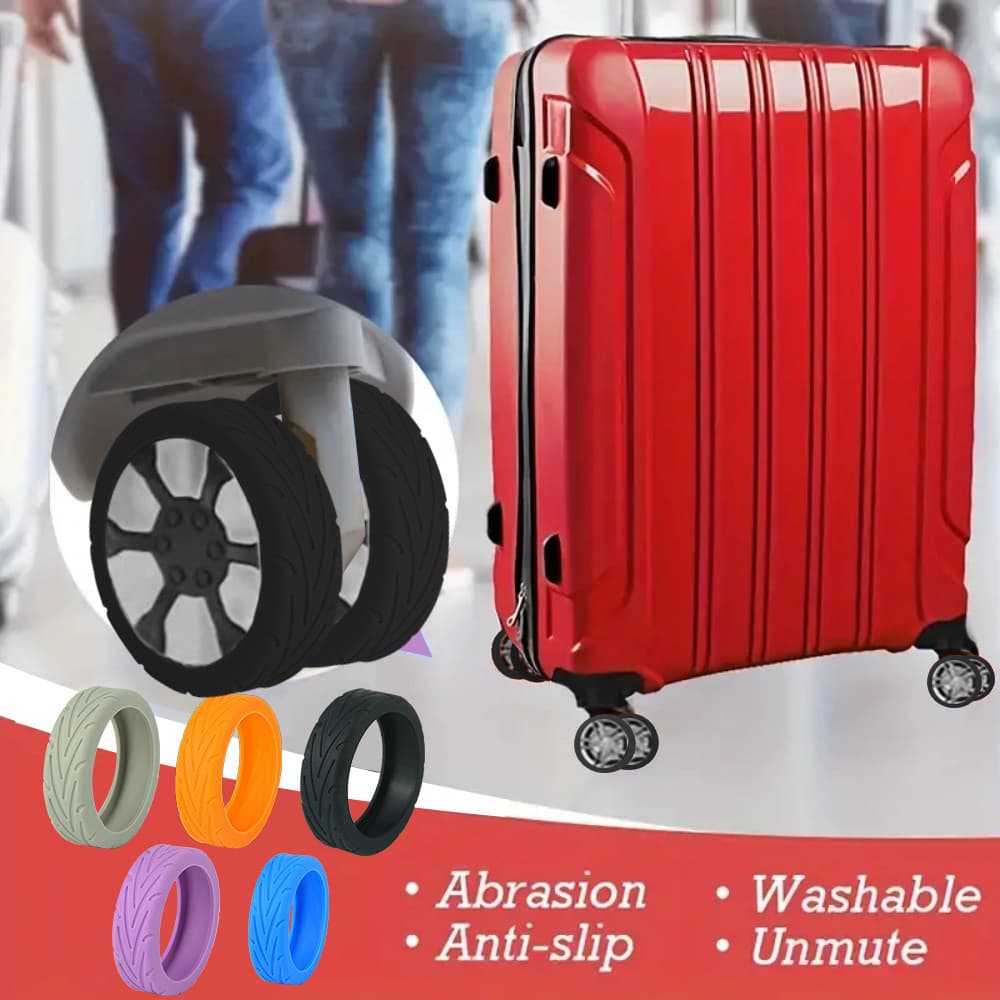 8 Peças Protetor De Rodas De Bagagem Silicone Rodízio Sapatos De Viagem Mala Capa Para Protetora Redução De Ruído