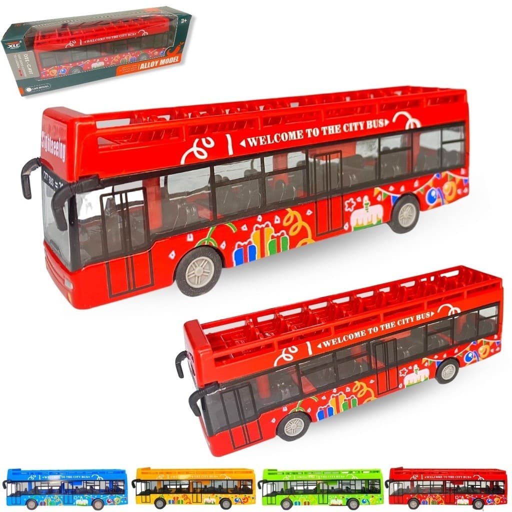 Ônibus De Brinquedo Infantil Miniatura De Metal Coleção