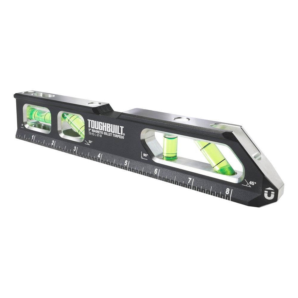 Nível Torpedo Magnético ToughBuilt TB-H2-L-9T-M 9" 23cm com 4 Bolhas 0º 30º 45º e 90º