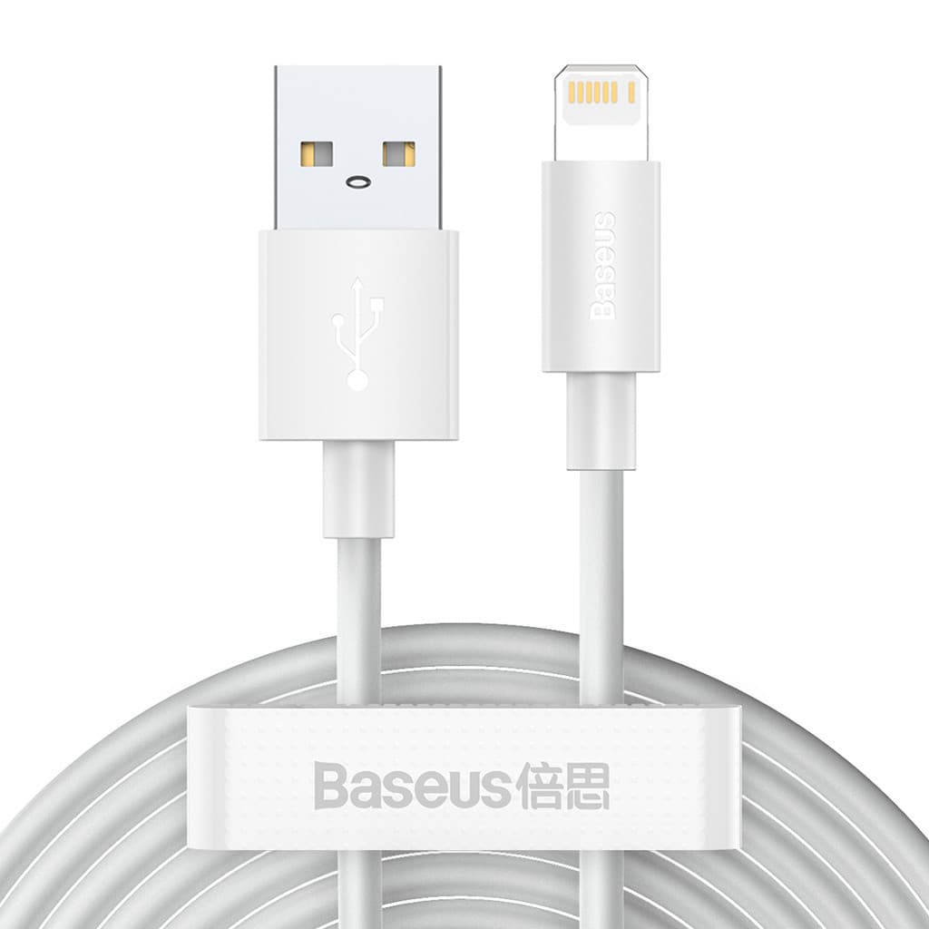 Kit 2 Cabos USB para Lightning Simple Wisdom 2.4a 1.5m P/ Iphone 6 7 8 9 X XR 11 12 13 14 Pro Max