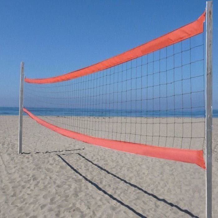 Rede De Vôlei De Praia Master Rede Lazer 8,5 metros 2 Faixas Fio 1,5mm Seda Reforçada