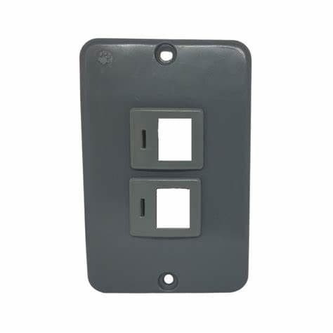 Placa Condulete 2 Rj11 / Rj45 Cinza Tigre