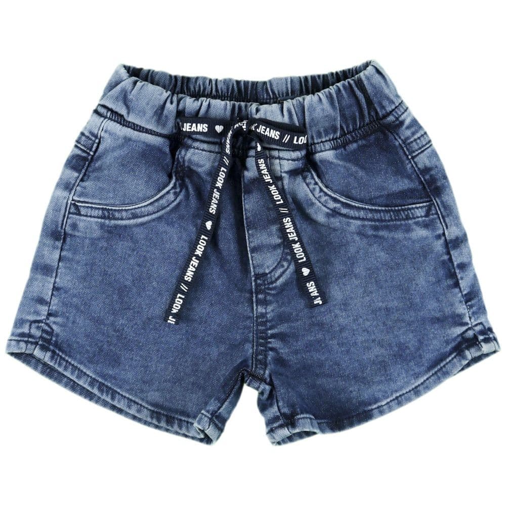 Shorts Infantil Look Jeans Moletom Jeans