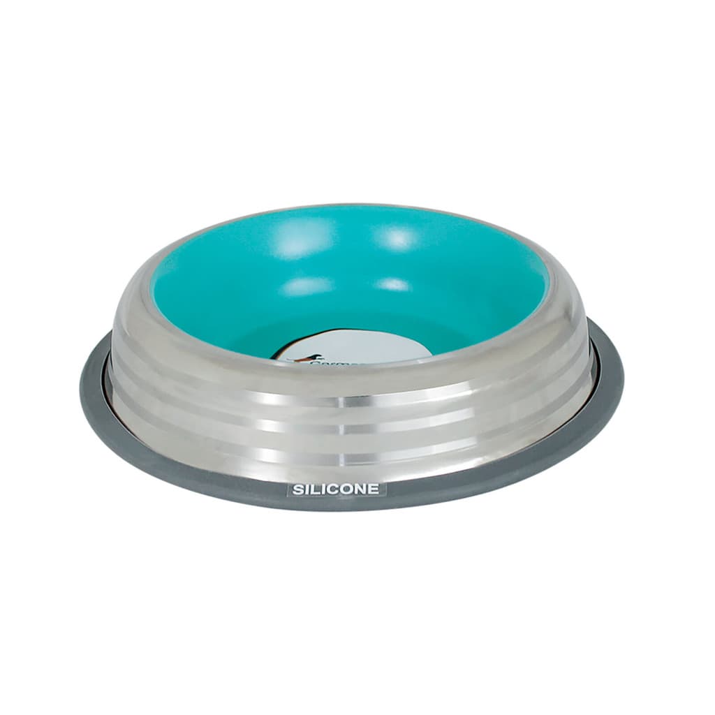 COMEDOURO INOX PREMIUM AZUL 450ML PARA CÃES E GATOS GERMANHART