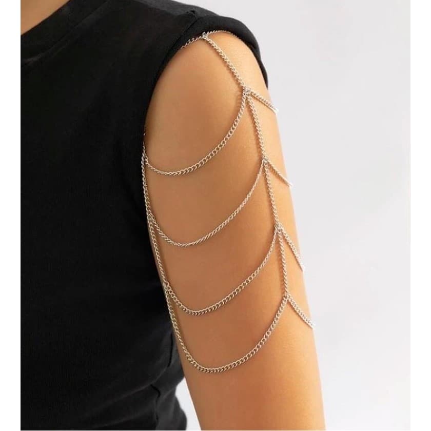 Bodychain Borychain de Braço Ombreira banhado Ouro e Prata