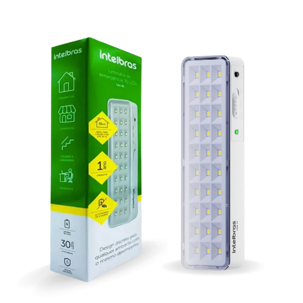 Luz de Emergência Luminária Lea 31 Led 1w Bivolt Lítio Intelbras Emergencial Autônoma Tamanho Ideal