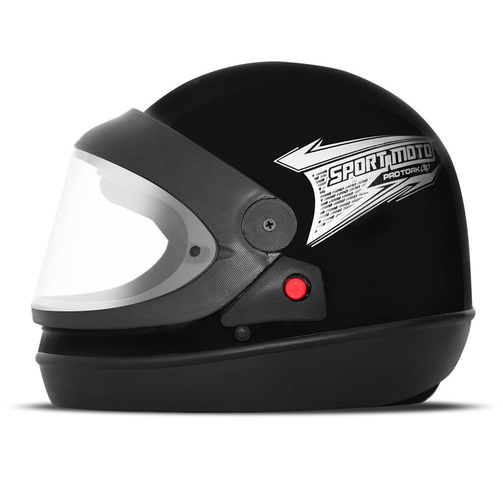 Capacete Moto Fechado Pro Tork Sport Moto Solid Viseira Cristal Diversas Cores Feminino Masculino ABS Confortável Seguro Tam. 56 58 60
