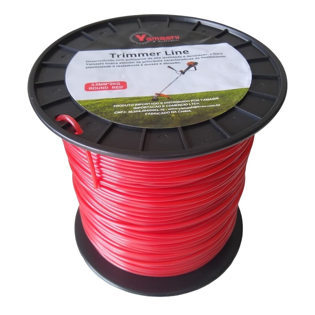 Fio de Nylon - Redondo 3.0Mm 2Kg Vermelho