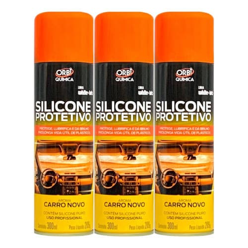 3 Silicone Spray  Painel Limpa Da Brilho E Protege300ml