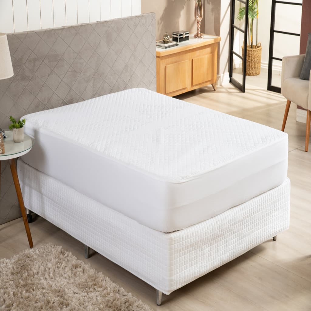 Capa Protetora Colchão Impermeável Box Cama Solteiro Matelado Branco, Preto, Marrom